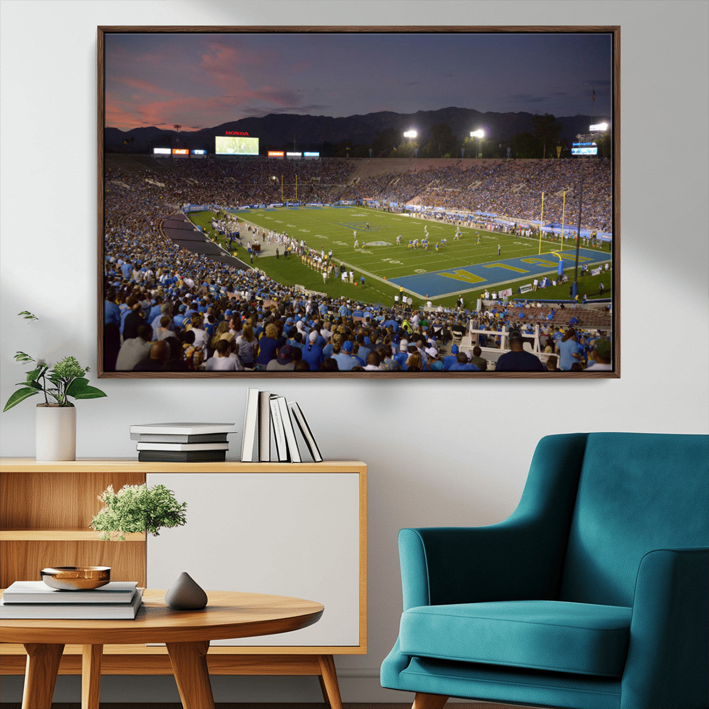 MGV-FC-36X24 - UCLA Bruins Football Team Print - Pasadena Rose Bowl Stadium Wall Art Canvas Print