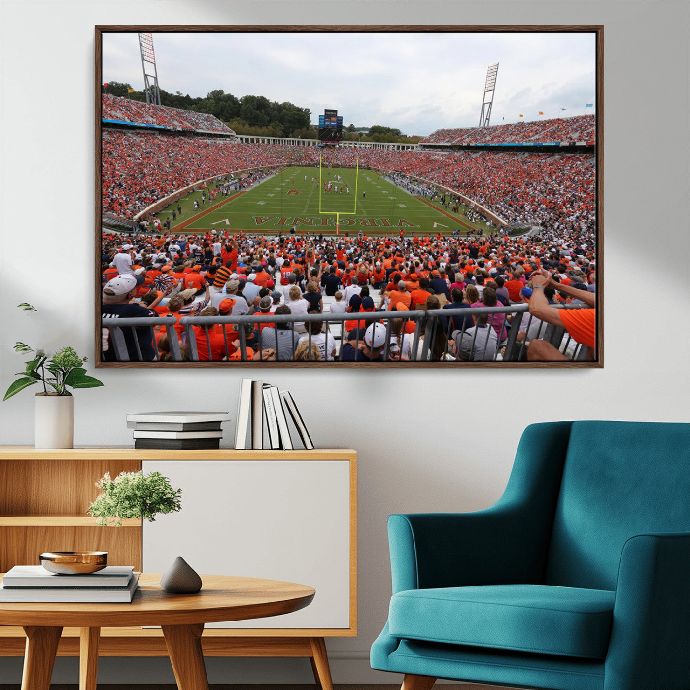 MGV-FC-36X24 - Virginia Cavaliers Football Team Print - Charlottesville Scott Stadium Print Wall Art Canvas