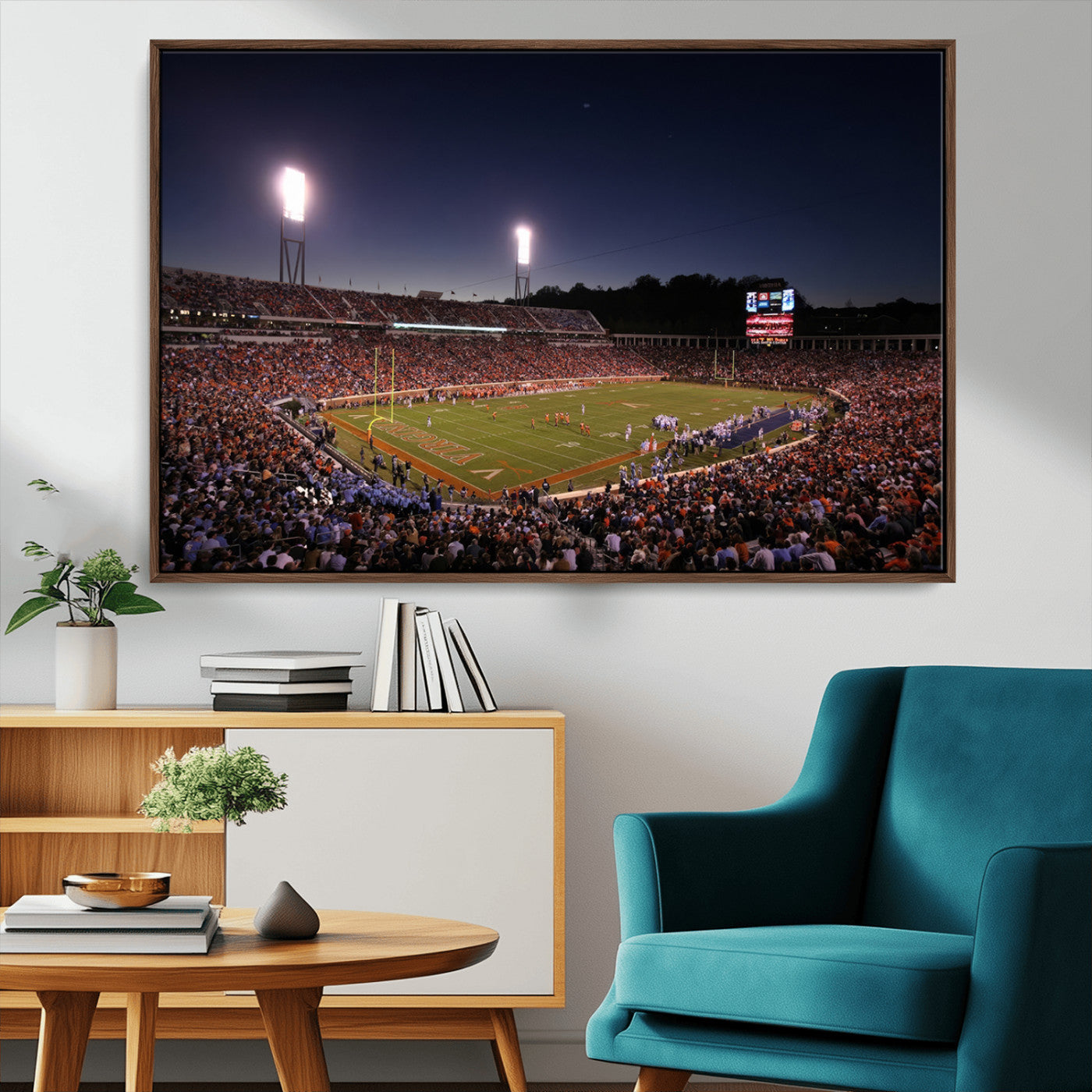 MGV-FC-36X24 - Virginia Cavaliers Football Team Print - Charlottesville Scott Stadium Canvas Print Wall Art