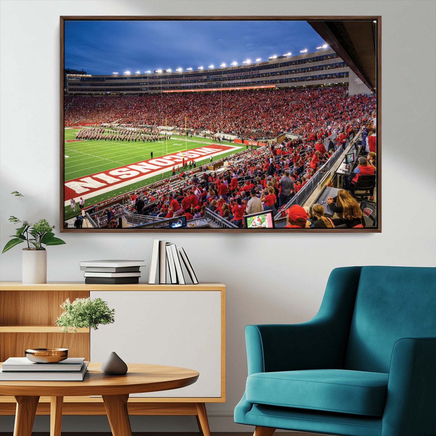 MGV-FC-36X24 - Wisconsin Badgers Football Team Print - Madison Camp Randall Stadium Wall Art, Wisconsin Badgers