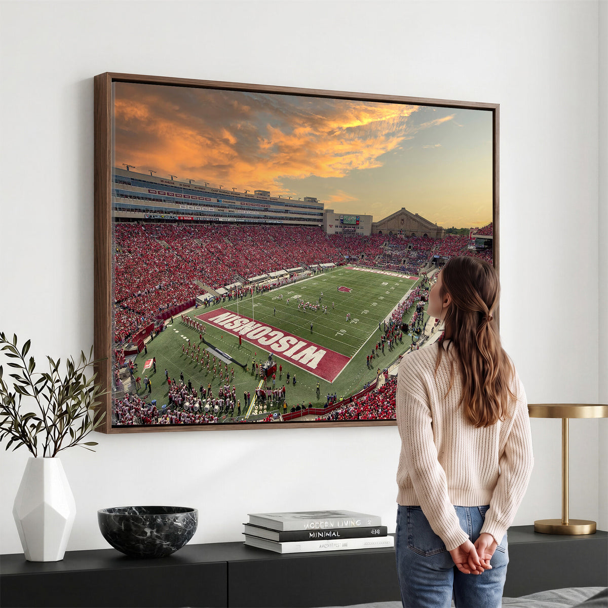 41472-MGV-CV-36X24 - Camp Randall Stadium Wisconsin Badgers Large Wall Art Canvas Print | College Football Stadium Wall