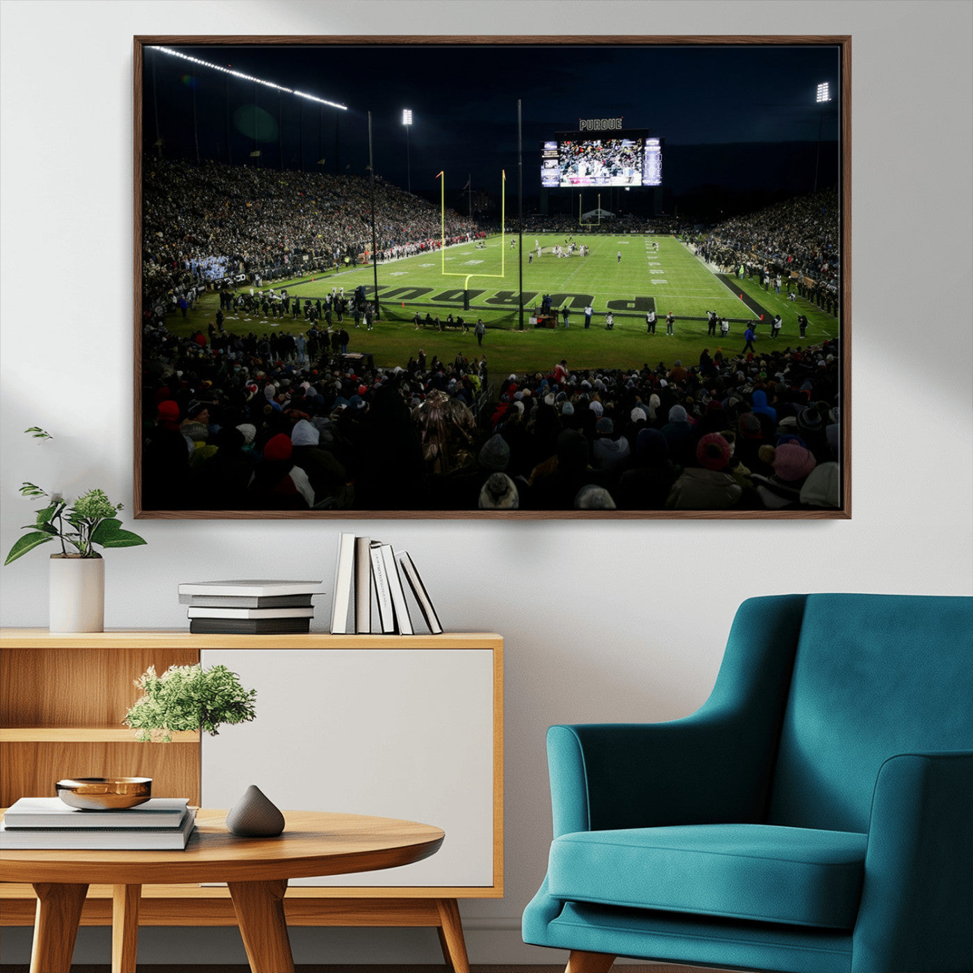 MGV-FC-36X24 - Purdue Boilermakers Football Team Print - West Lafayette Ross–Ade Stadium Wall Art Canvas Print