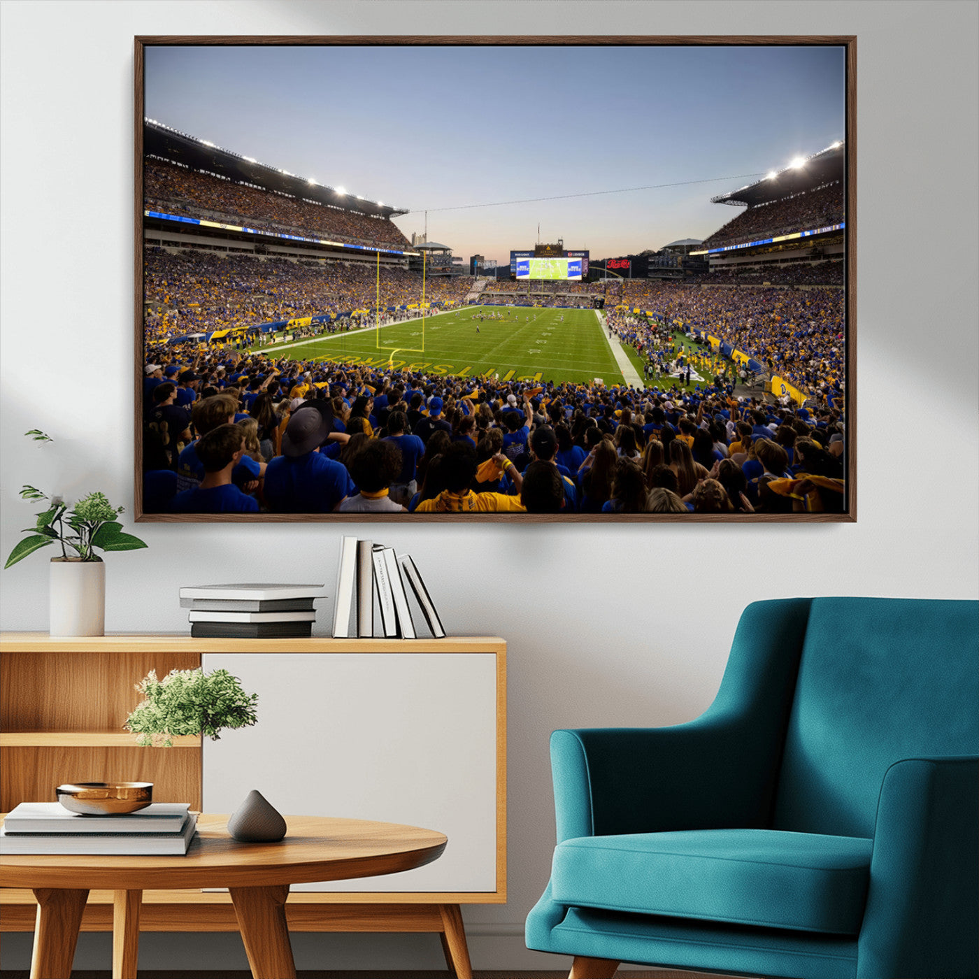 MGV-FC-36X24 - Pittsburgh Panthers Football Team Print - Pittsburgh Acrisure Stadium Wall Art Canvas Print