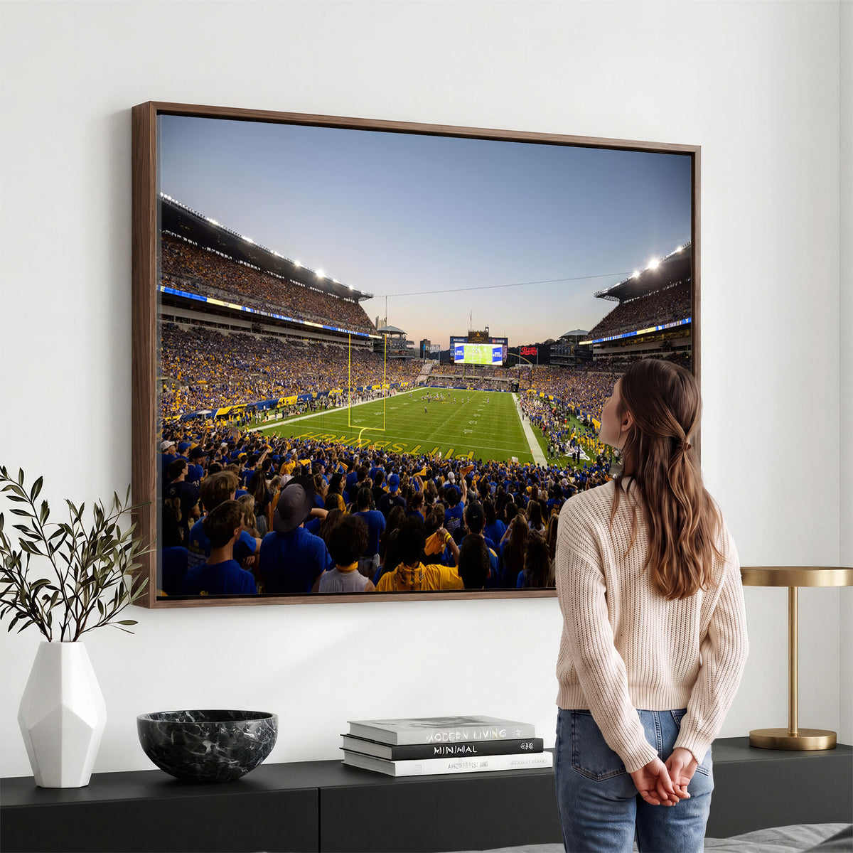 41853-MGV-CV-36X24 - Pittsburgh Panthers Football Team Print - Pittsburgh Acrisure Stadium Wall Art Canvas Print
