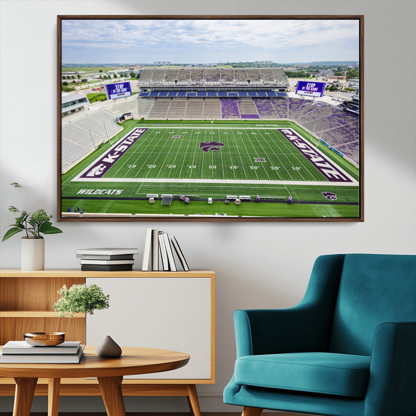 MGV-FC-36X24 - KState Wildcats Football Team Print - Manhattan Bill Snyder Family Football Stadium Wall Art Canvas