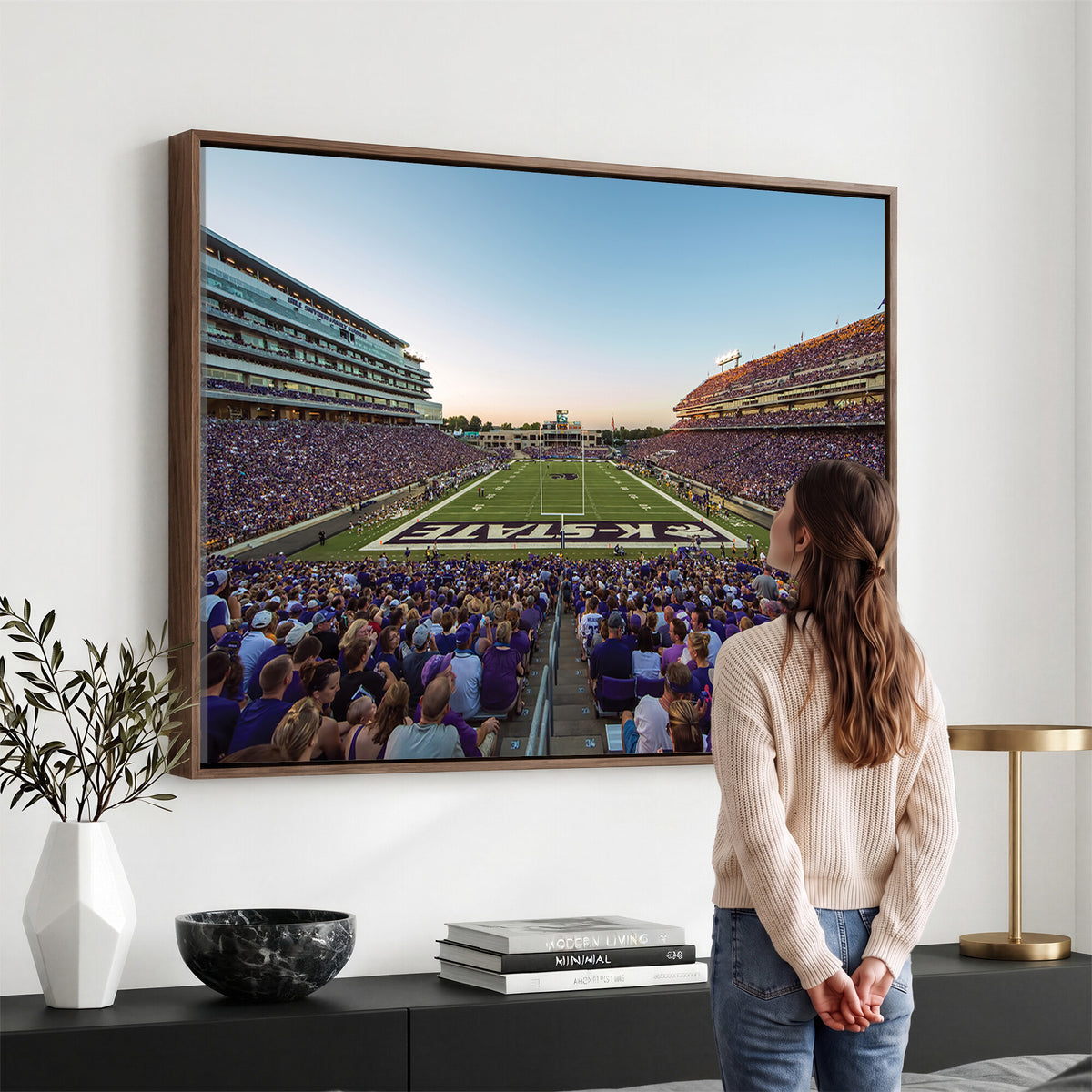 82792-MGV-CV-36X24 - Kansas State University Wildcats Football Team Print - Manhattan Bill Snyder Family Football Stadium