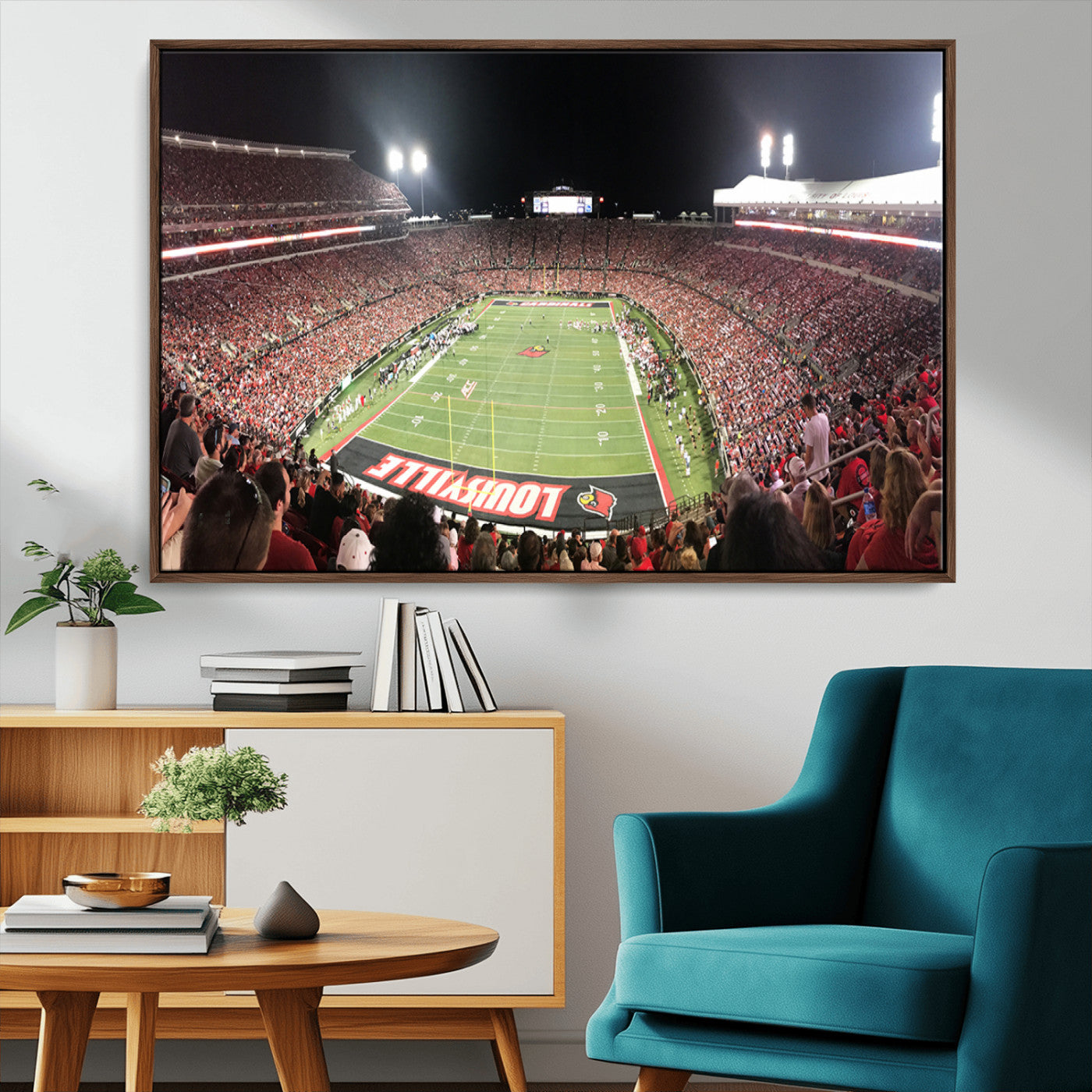 MGV-FC-36X24 - University of Louisville Cardinals Football Team Print - Louisville Cardinal Stadium Wall Art Canvas