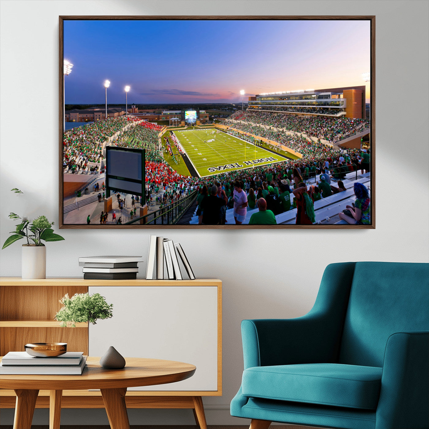 MGV-FC-36X24 - University of North Texas Mean Green Football Team Print - Denton DATCU Stadium Canvas Print Wall