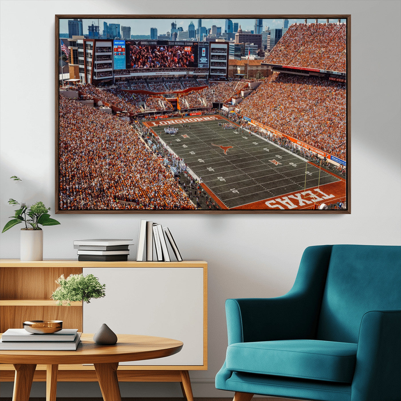 MGV-FC-36X24 - University of Texas Longhorns Football Team Print - Austin Darrell K Royal-Texas Memorial Stadium