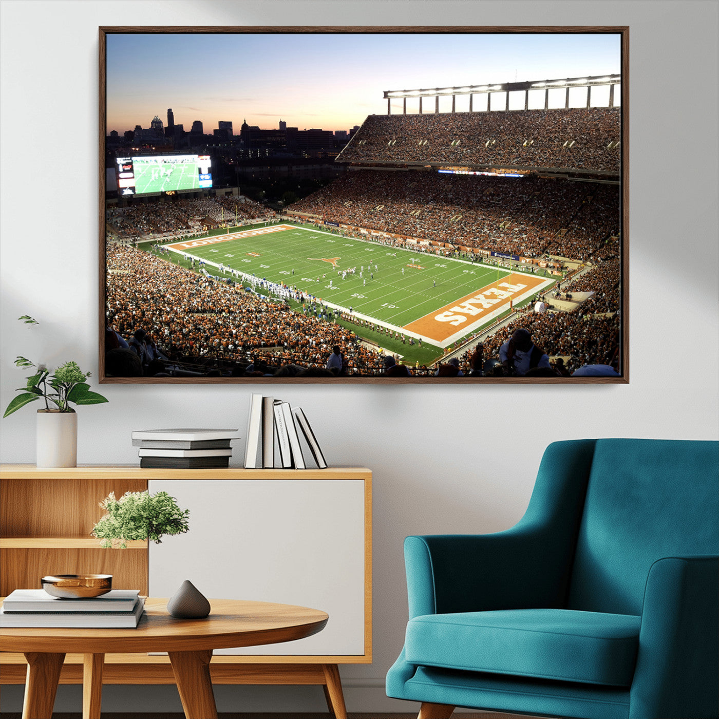 MGV-FC-36X24 - Darrell K Royal-Texas Memorial Stadium Canvas Wall Art - Texas Longhorns Football Match