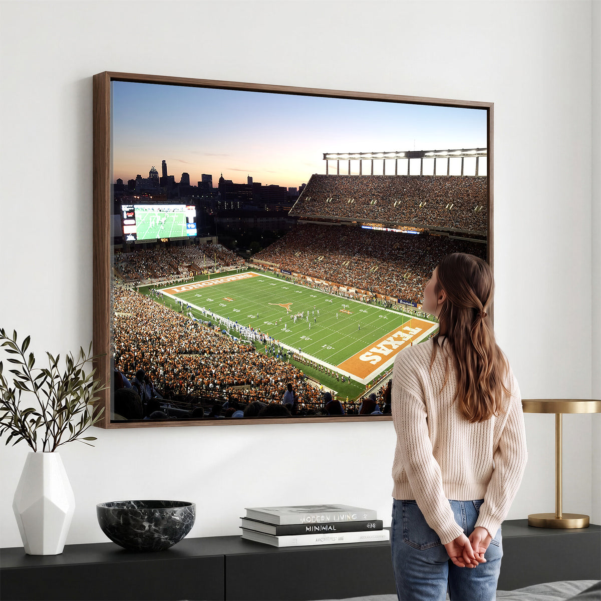 11455-MGV-CV-36X24 - Darrell K Royal-Texas Memorial Stadium Canvas Wall Art - Texas Longhorns Football Match