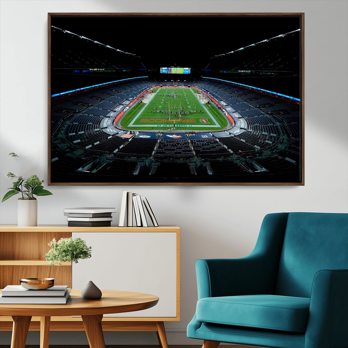 MGV-FC-36X24 - Denver Broncos Football Team Print Canvas- Denver Empower Field at Mile High Stadium Wall Art Canvas