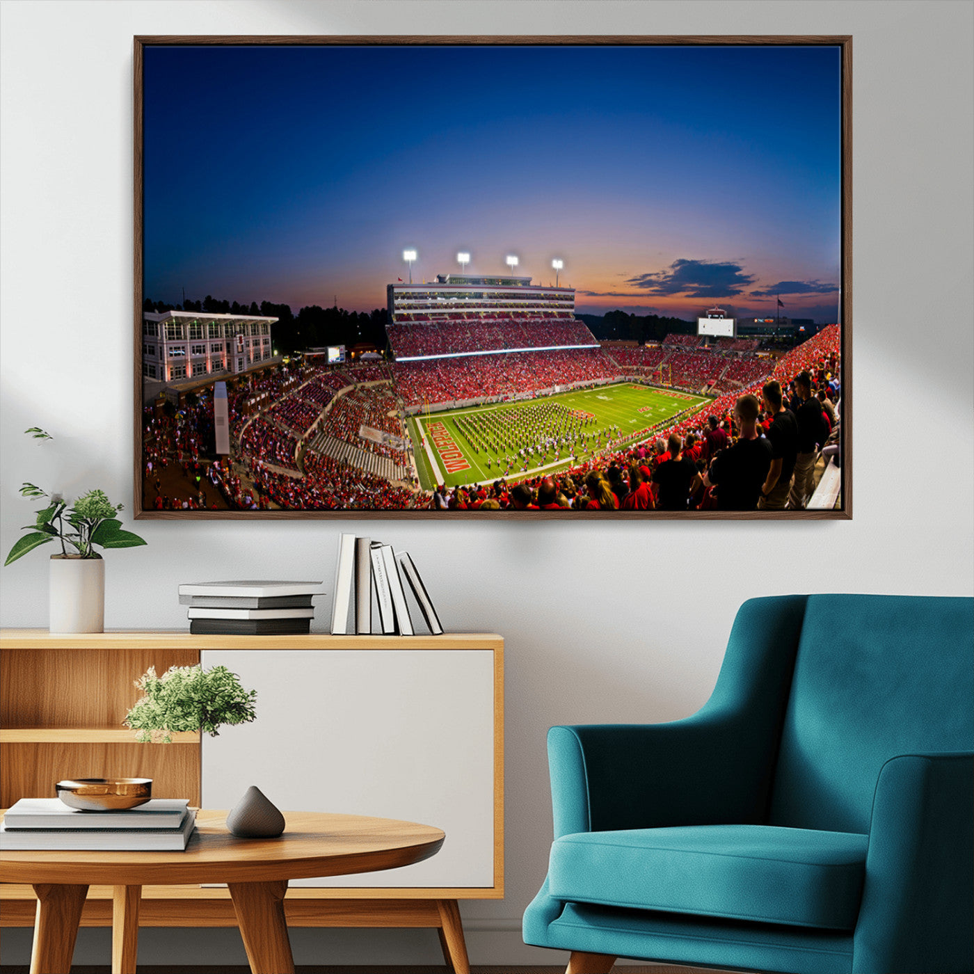 MGV-FC-36X24 - Wolfpack Football Team Wall Art Print - Raleigh Carter-Finley Stadium Wall Art Canvas Print