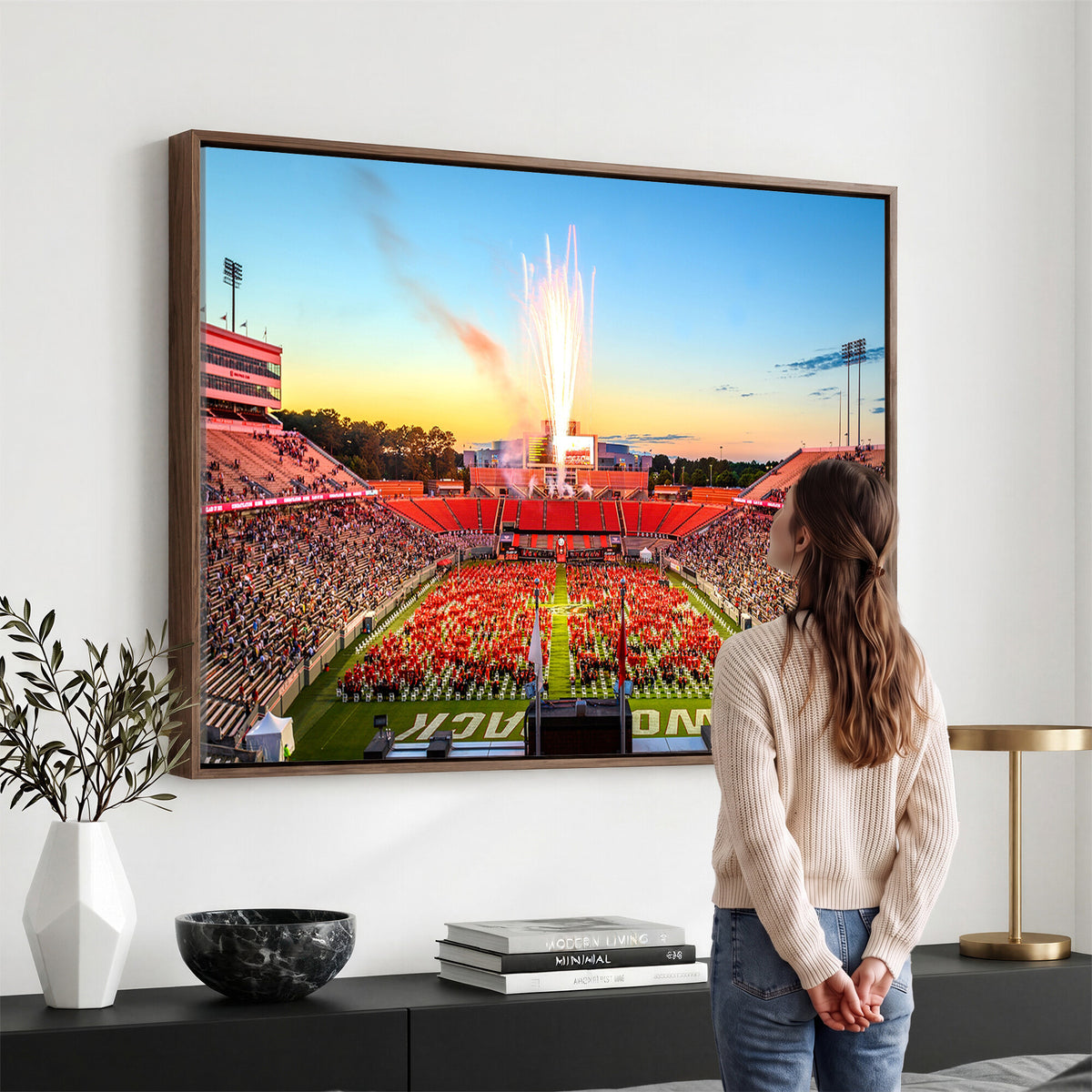 18017-MGV-CV-36X24 - North Carolina State University Canvas Print, Wolfpack Football Team Print