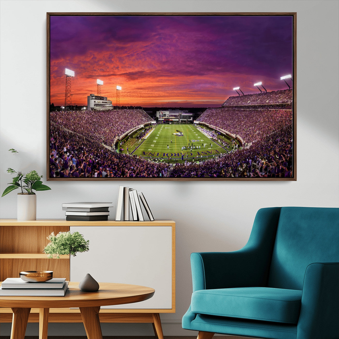 MGV-FC-36X24 - East Carolina University Pirates Football Print Canvas- Greenville Dowdy-Ficklen Stadium Wall Art