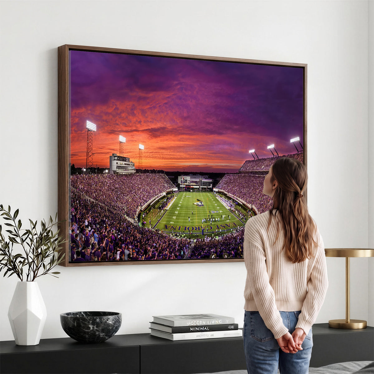 88575-MGV-CV-36X24 - East Carolina University Pirates Football Print Canvas- Greenville Dowdy-Ficklen Stadium Wall Art