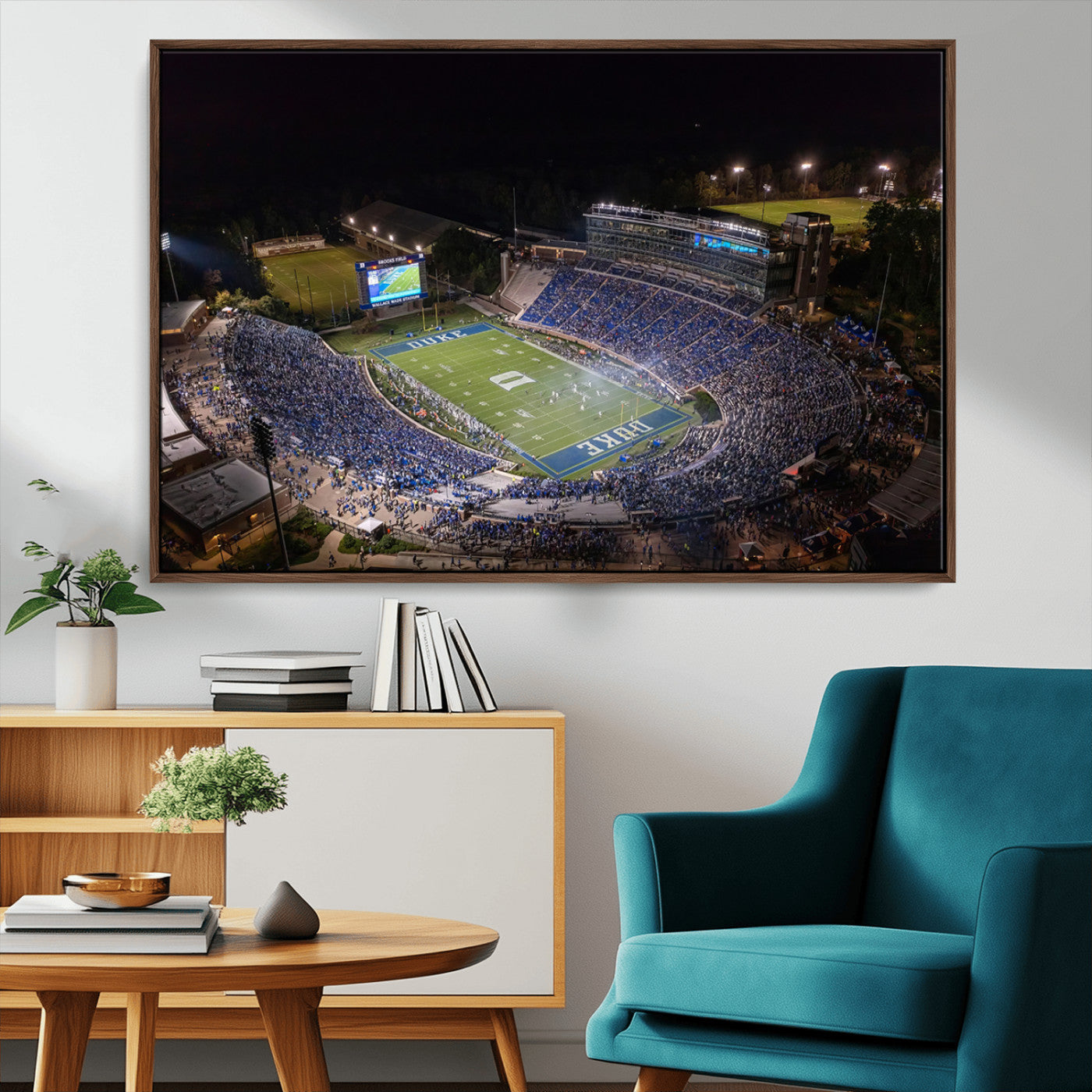 MGV-FC-36X24 - Duke University Blue Devils Football Print Canvas - Durham Wallace Wade Stadium Wall Art Canvas