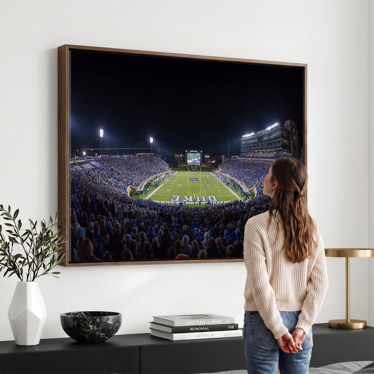 21070-MGV-CV-36X24 - Duke University Blue Devils Football Team Print - Durham Wallace Wade Stadium Wall Art Canvas Print