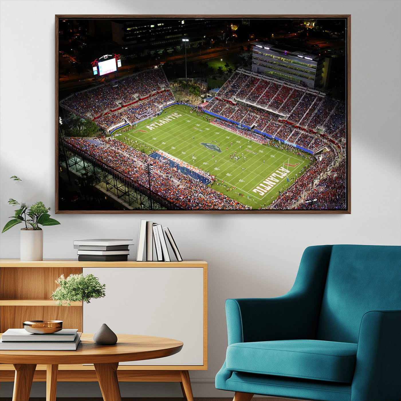 MGV-FC-36X24 - Florida Atlantic University Owls Canvas Print, Football Team Print - Boca Raton FAU Stadium Wall Art