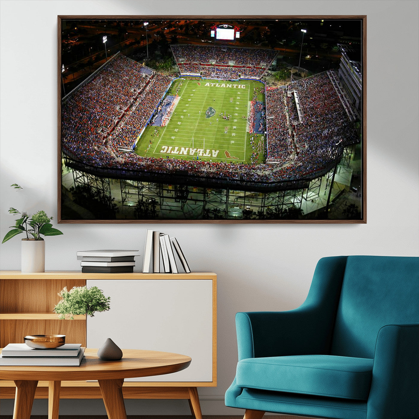 MGV-FC-36X24 - Florida Atlantic University Owls Football Team Print - Boca Raton FAU Stadium Wall Art Canvas Print