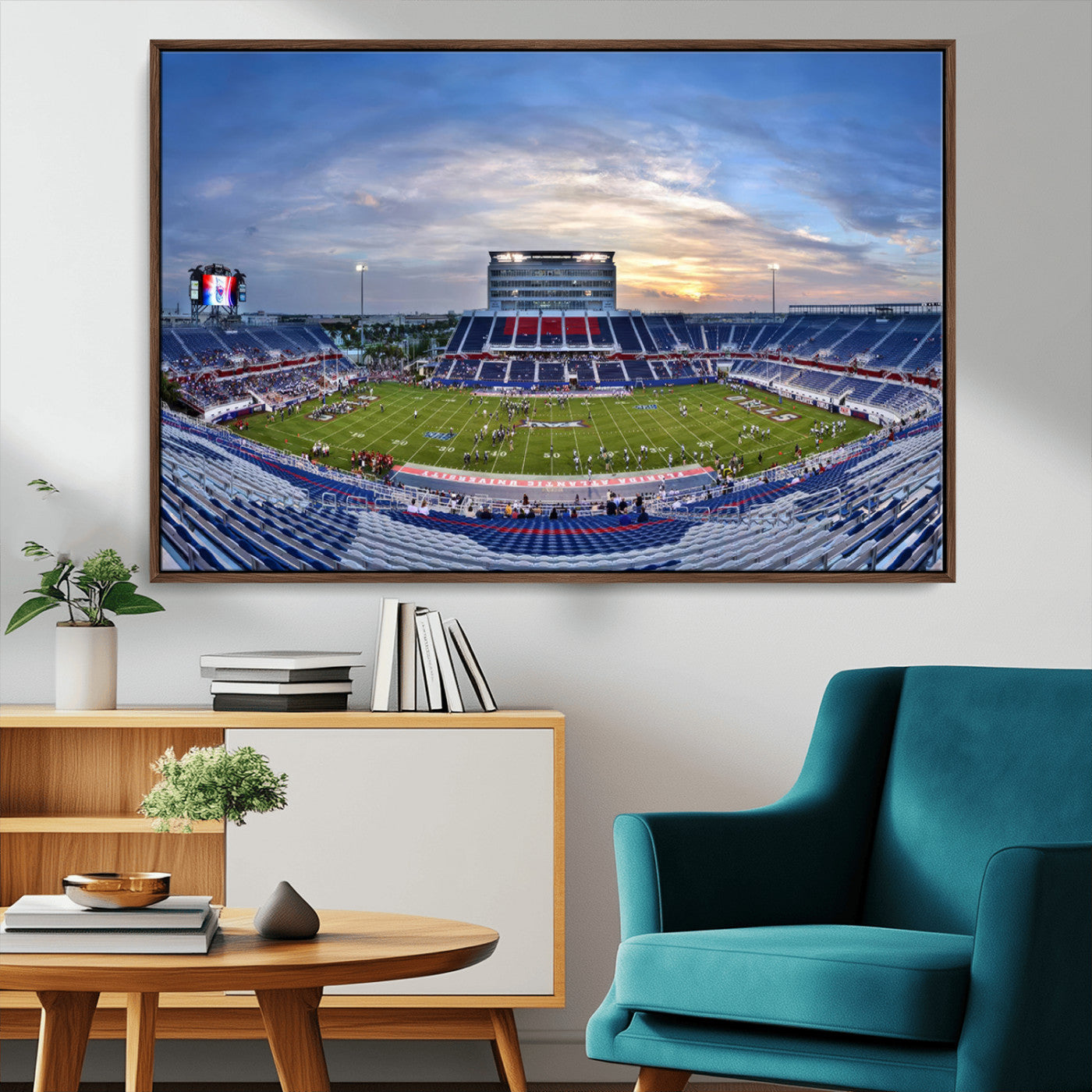 MGV-FC-36X24 - Florida Atlantic University Owls Football Team Print - Boca Raton FAU Stadium Wall Art Canvas Print