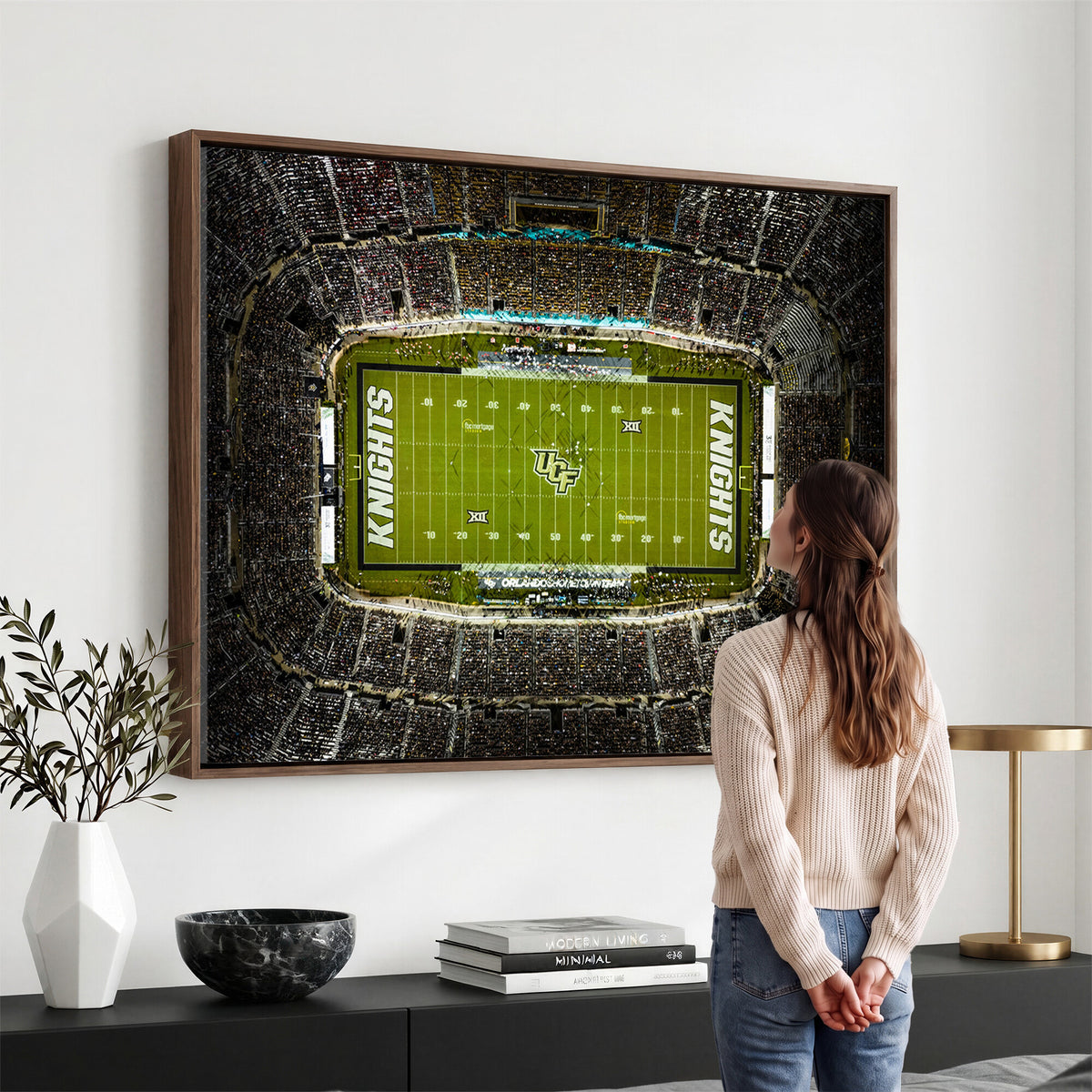 58050-MGV-CV-36X24 - UCF Knights Football Team Print - Orlando FBC Mortgage Stadium Wall Art, UCF Knights Canvas Print