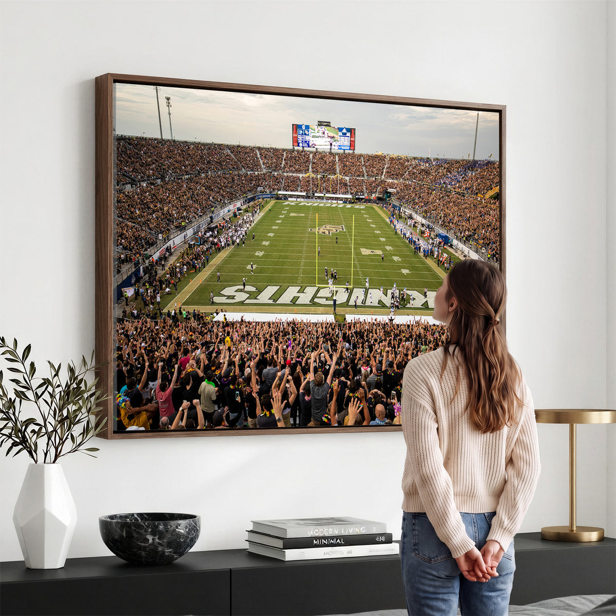 38659-MGV-CV-36X24 - UCF Knights Football Team Print - Orlando FBC Mortgage Stadium Canvas Print