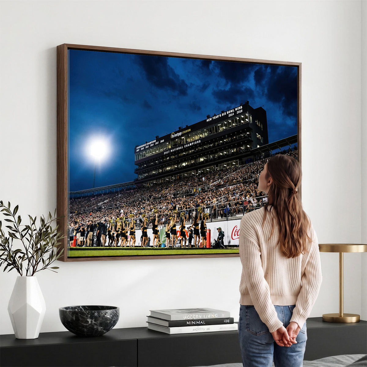 40217-MGV-CV-36X24 - UCF Knights Football Team Print - Orlando FBC Mortgage Stadium Wall Art Canvas Print