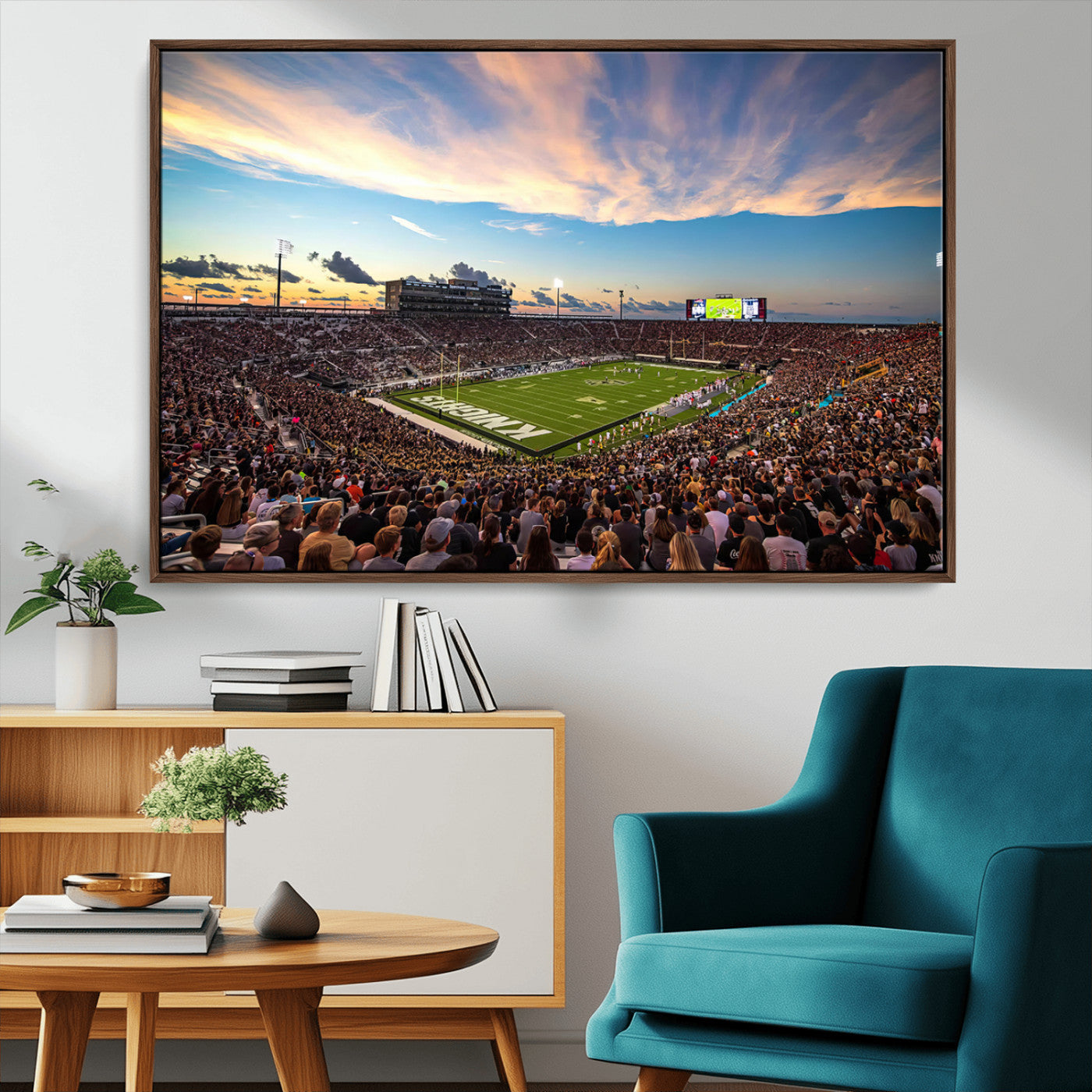 MGV-FC-36X24 - UCF Knights Football Team Print - Orlando FBC Mortgage Stadium Wall Art Canvas Print