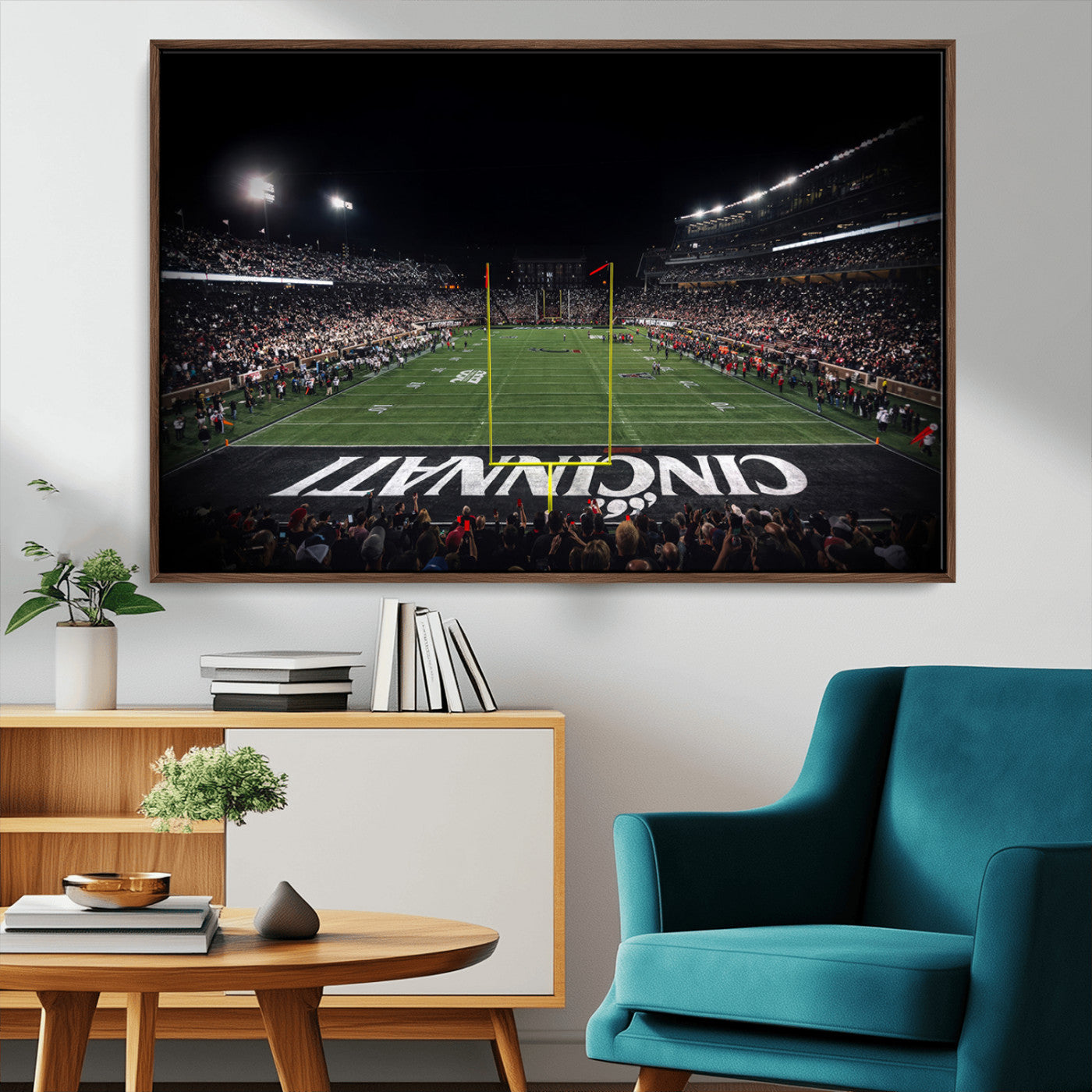 MGV-FC-36X24 - Cincinnati Bearcats Football Team Print - Nippert Stadium Wall Art Canvas Print