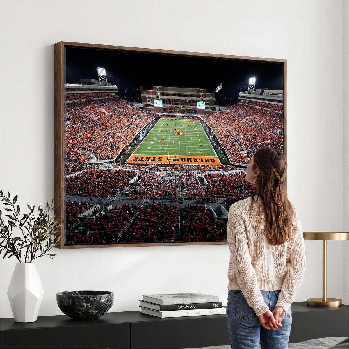 81675-MGV-CV-36X24 - Oklahoma State Cowboys Canvas Print, Football Team Print