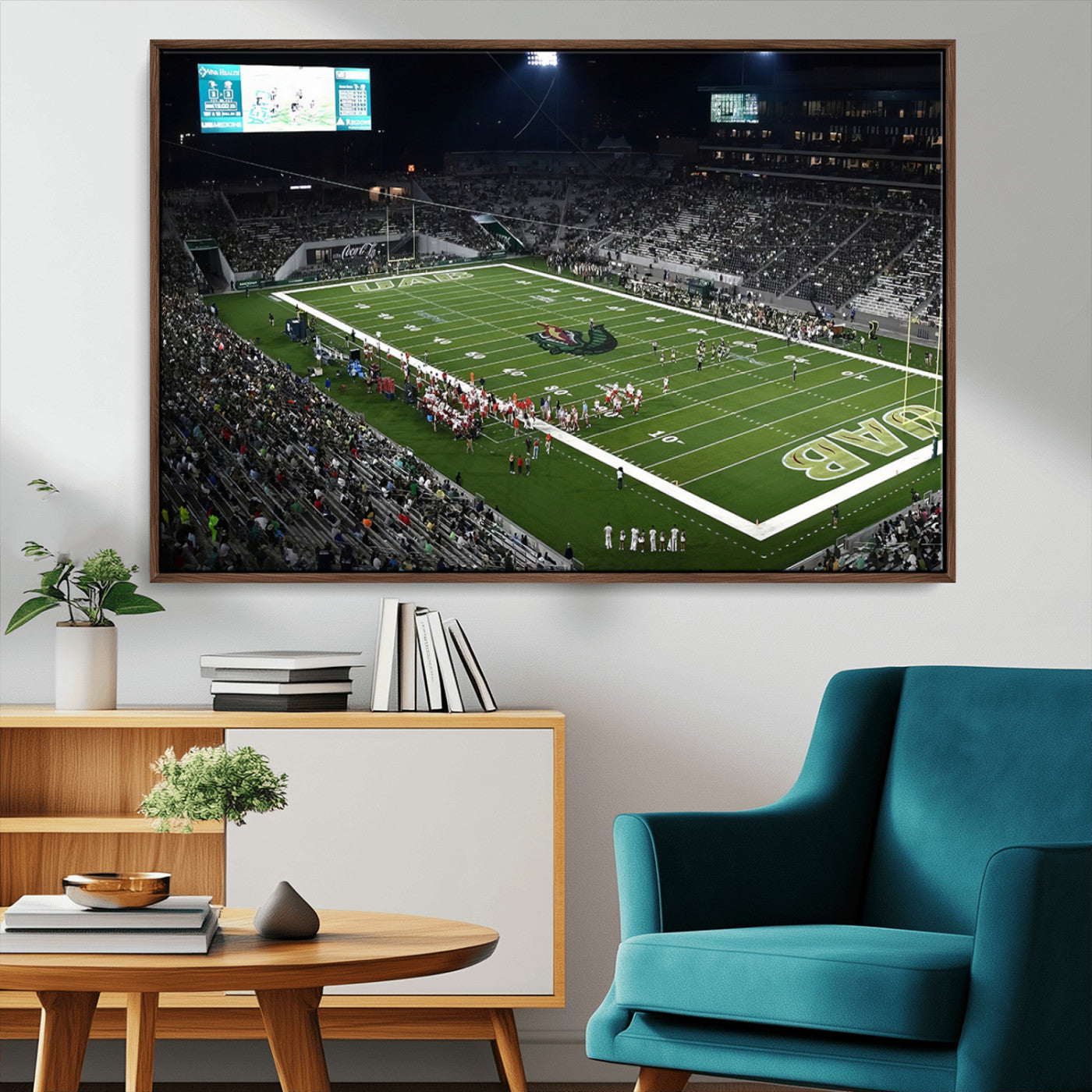 MGV-FC-36X24 - UAB Blazers Football Team Print - Birmingham Protective Stadium Wall Art Canvas Print