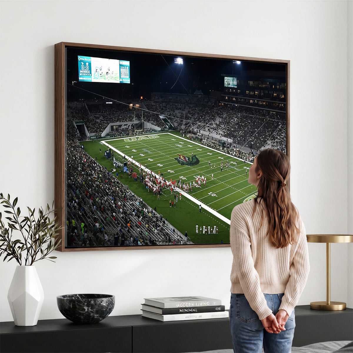 81740-MGV-CV-36X24 - UAB Blazers Football Team Print - Birmingham Protective Stadium Wall Art Canvas Print