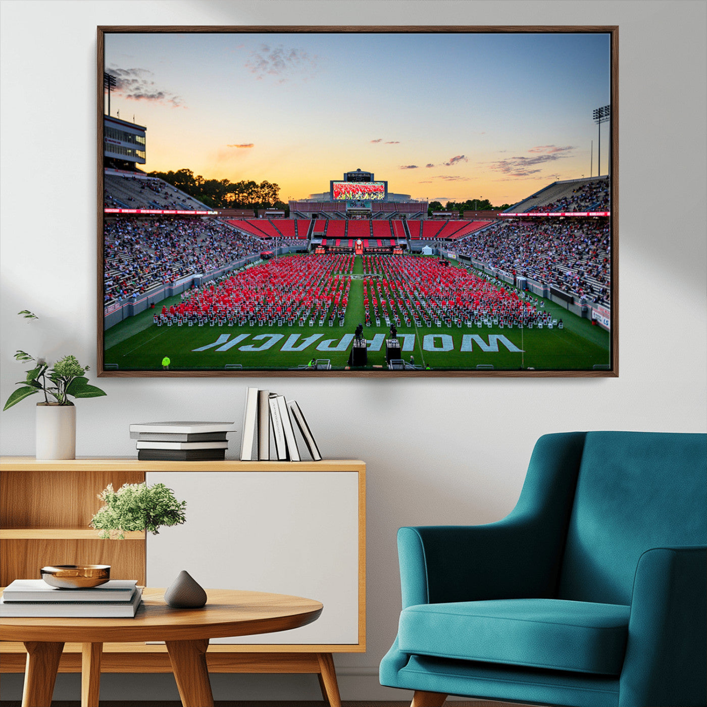 MGV-FC-36X24 - NC State Wolfpack Football Team Print Wall Art - Raleigh Carter-Finley Stadium Wall Art Canvas Print