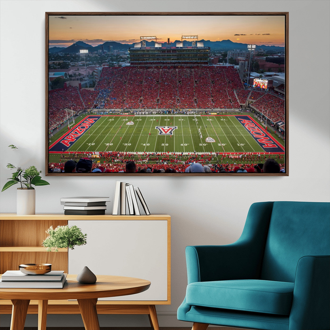 MGV-FC-36X24 - Arizona Wildcats Football Team Print - Tucson Arizona Stadium Wall Art Canvas Print