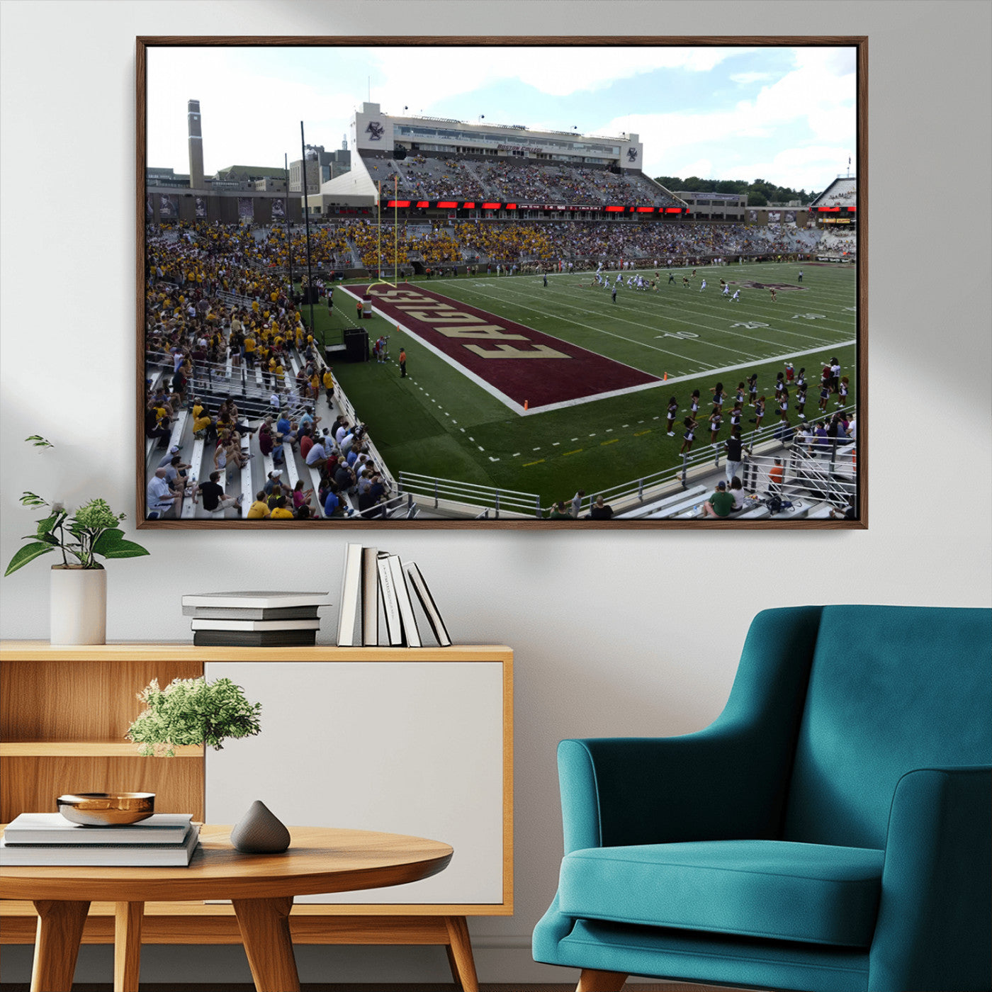 MGV-FC-36X24 - Boston College Eagles Football Team Print - Boston Alumni Stadium Wall Art Canvas Print