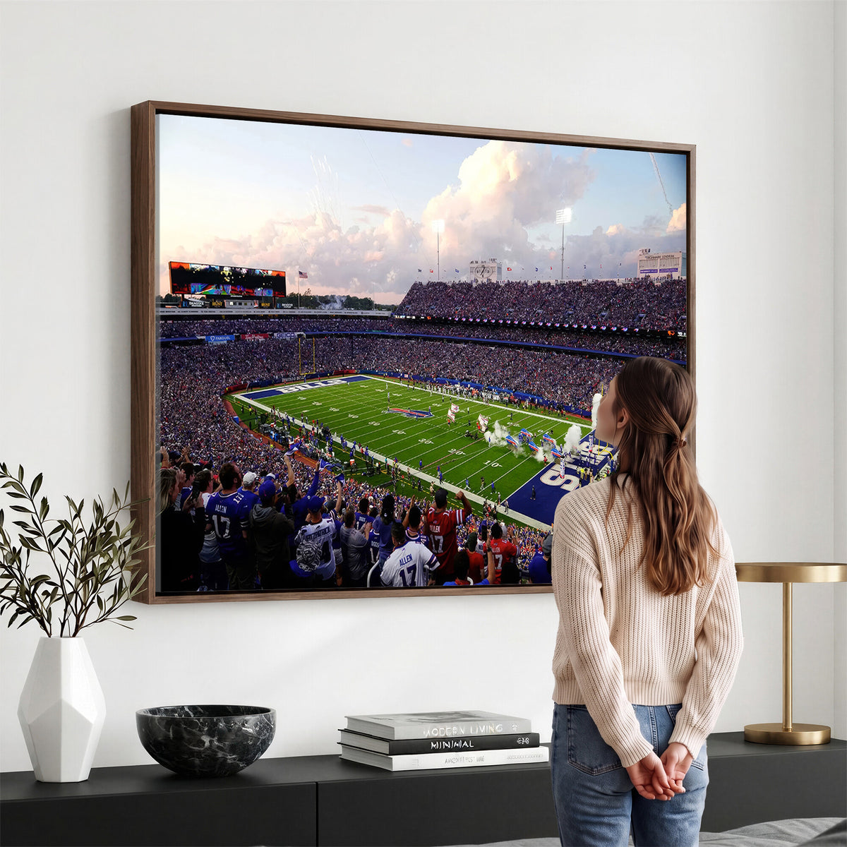 64066-MGV-CV-36X24 - Buffalo Bills Football Team Print - Buffalo Highmark Stadium Wall Art Canvas Print