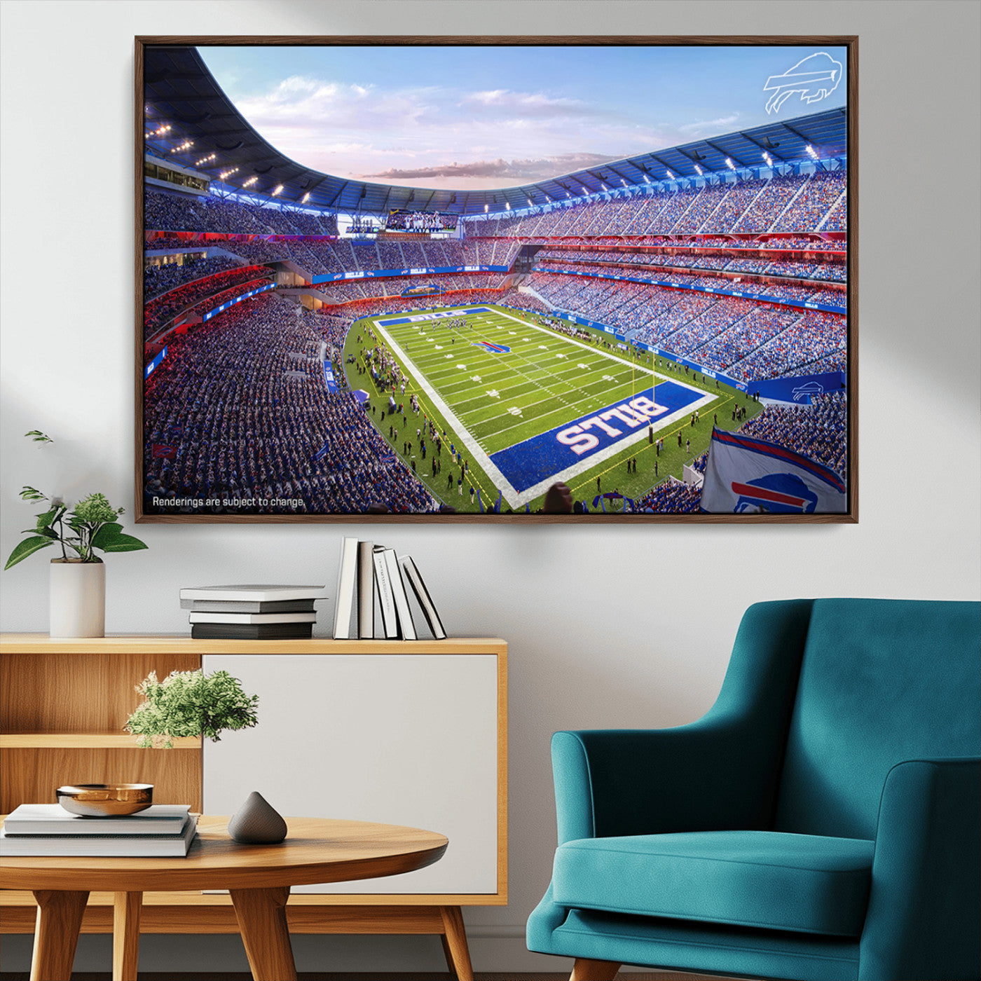 MGV-FC-36X24 - Buffalo Bills Football Team Print Canvas - Buffalo Highmark Stadium Wall Art Canvas Print