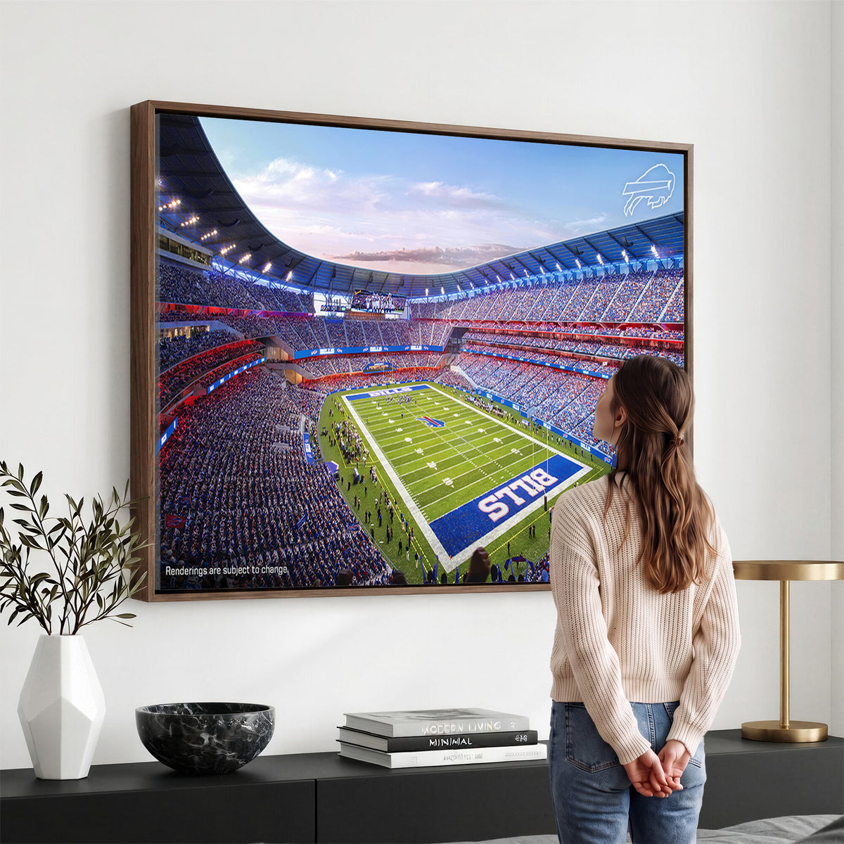 57873-MGV-CV-36X24 - Buffalo Bills Football Team Print Canvas - Buffalo Highmark Stadium Wall Art Canvas Print