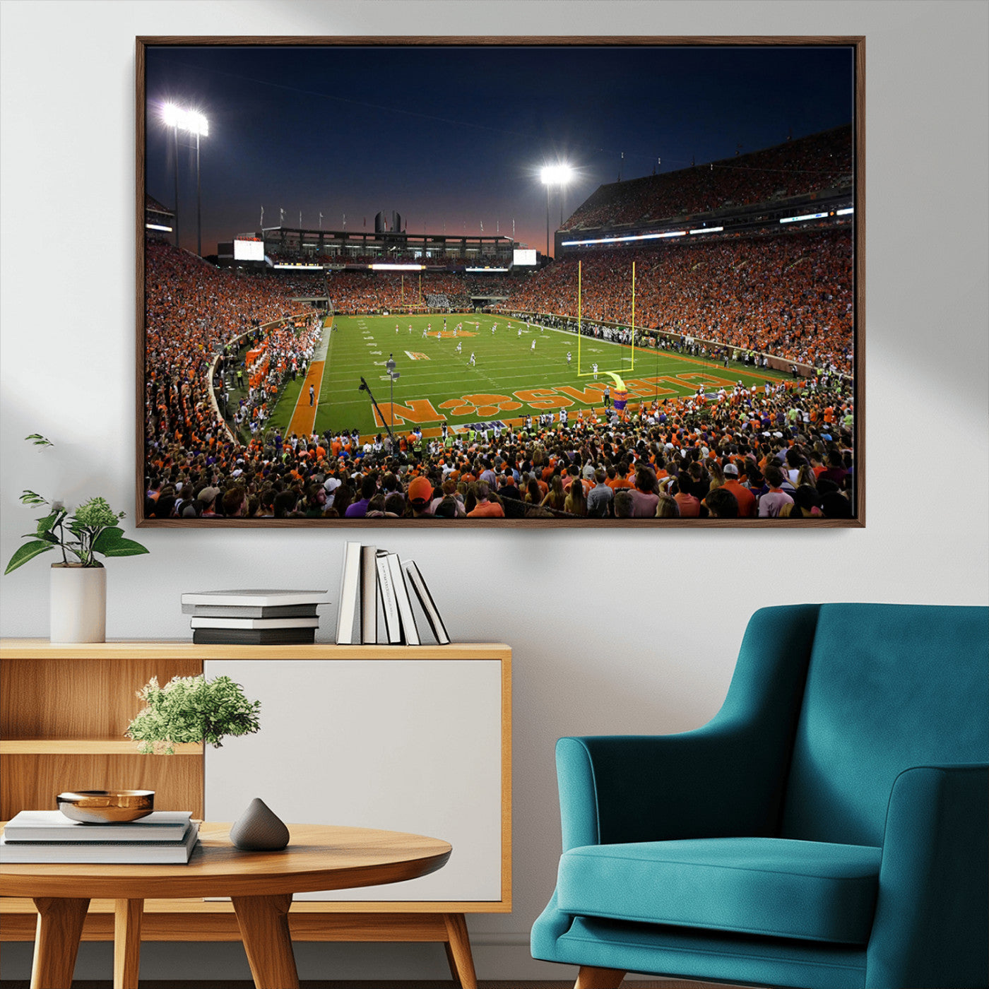 MGV-FC-36X24 - Clemson University Tigers Art Print, Football Team Print - Clemson Memorial Stadium Wall Art Canvas