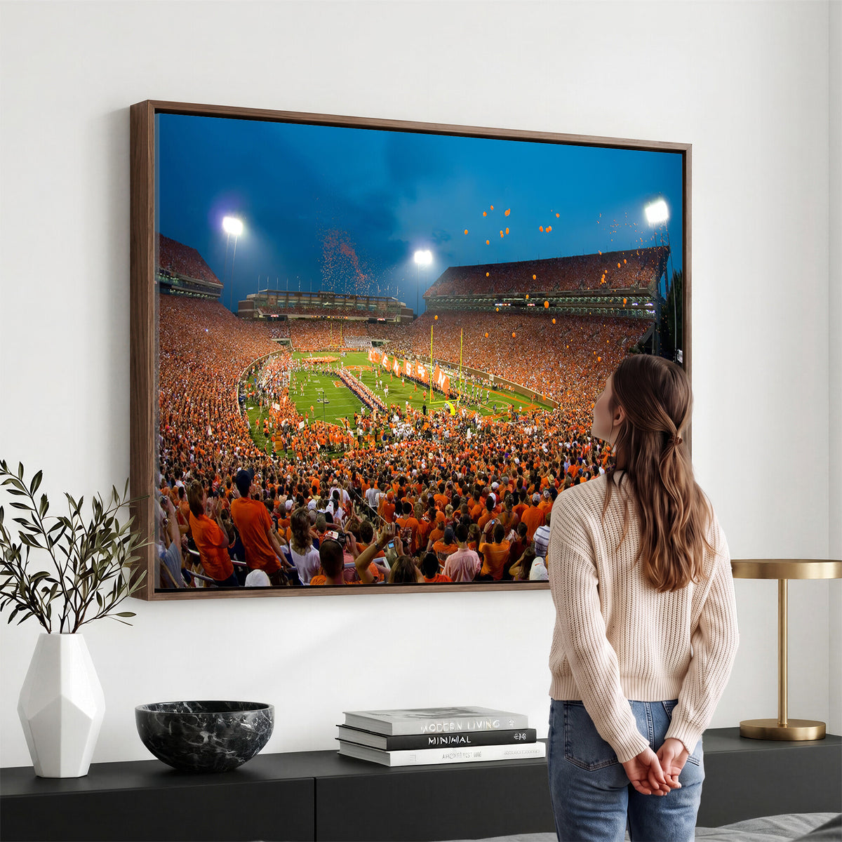 26196-MGV-CV-36X24 - Clemson University Tigers Football Team Print, Clemson