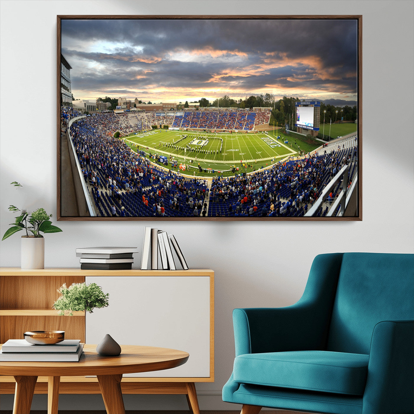 MGV-FC-36X24 - Duke University Blue Devils Football Team Print - Durham Wallace Wade Stadium Wall Art Canvas Print