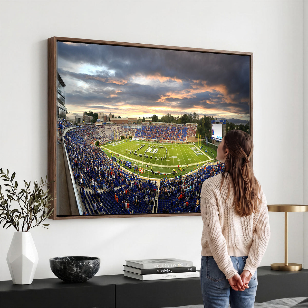 60433-MGV-CV-36X24 - Duke University Blue Devils Football Team Print, Durham