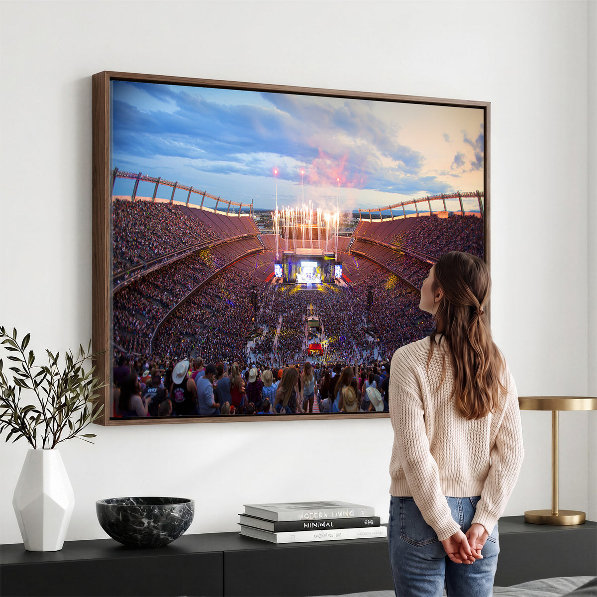 24689-MGV-CV-36X24 - Denver Broncos Football Team Print Canvas, Empower Field