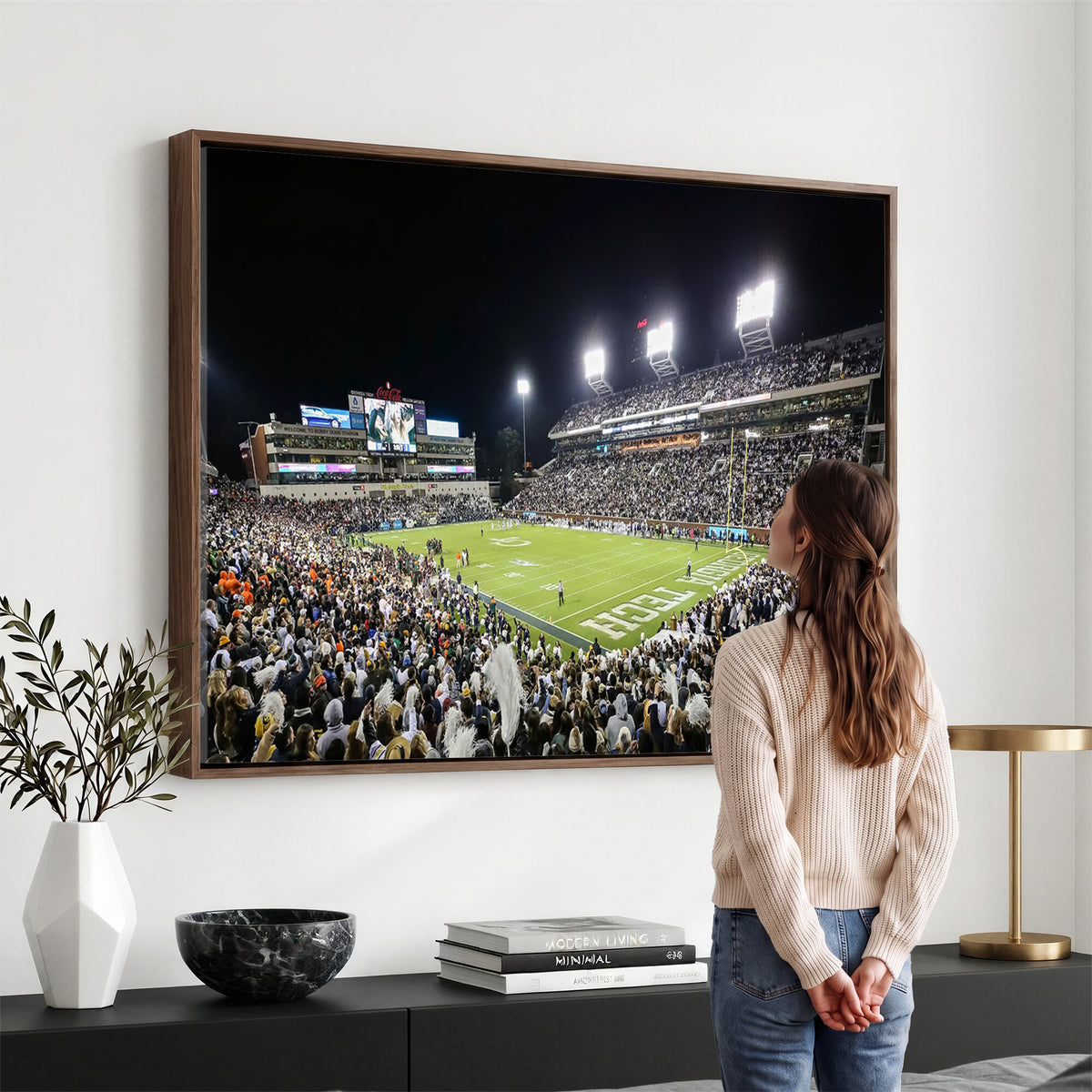 49339-MGV-CV-36X24 - Georgia Tech Yellow Jackets Football Team Print, Atlanta
