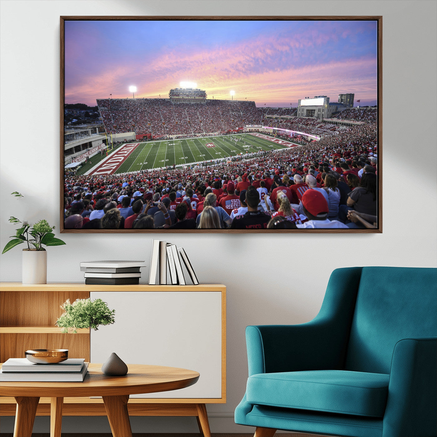 MGV-FC-36X24 - Indiana University Hoosiers Football Team Print - Bloomington Memorial Stadium Wall Art Canvas Print