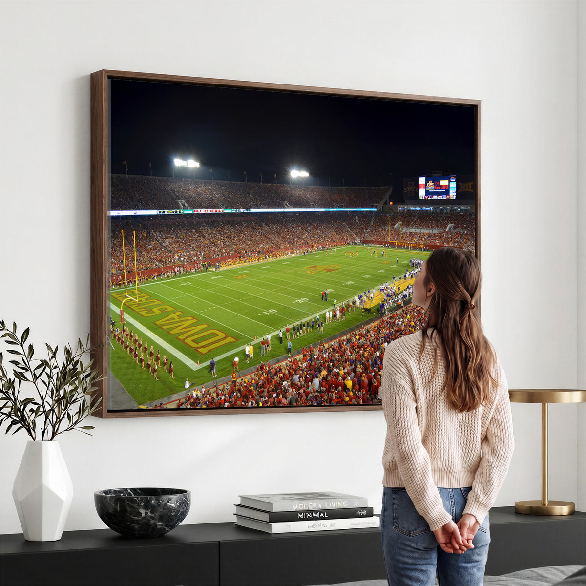 27211-MGV-CV-36X24 - Iowa State University Cyclones Football Team Print, Ames, Extra Large Game Room Wall Decor