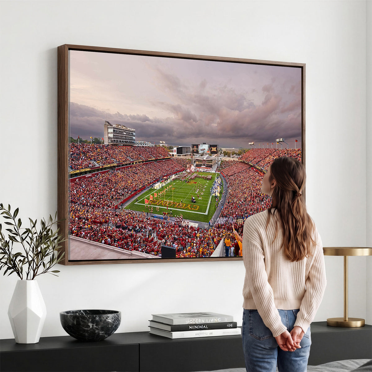 50373-MGV-CV-36X24 - Iowa State University Cyclones Football Team Print, Ames