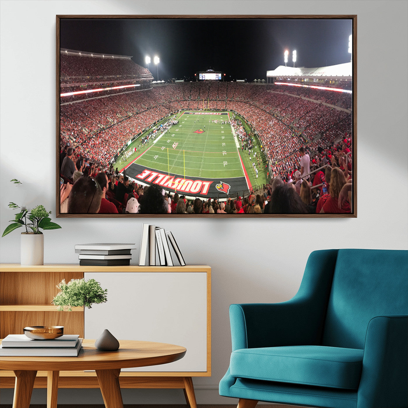 MGV-FC-36X24 - University of Louisville Cardinals Football Team Print - Louisville Cardinal Stadium Wall Art Canvas