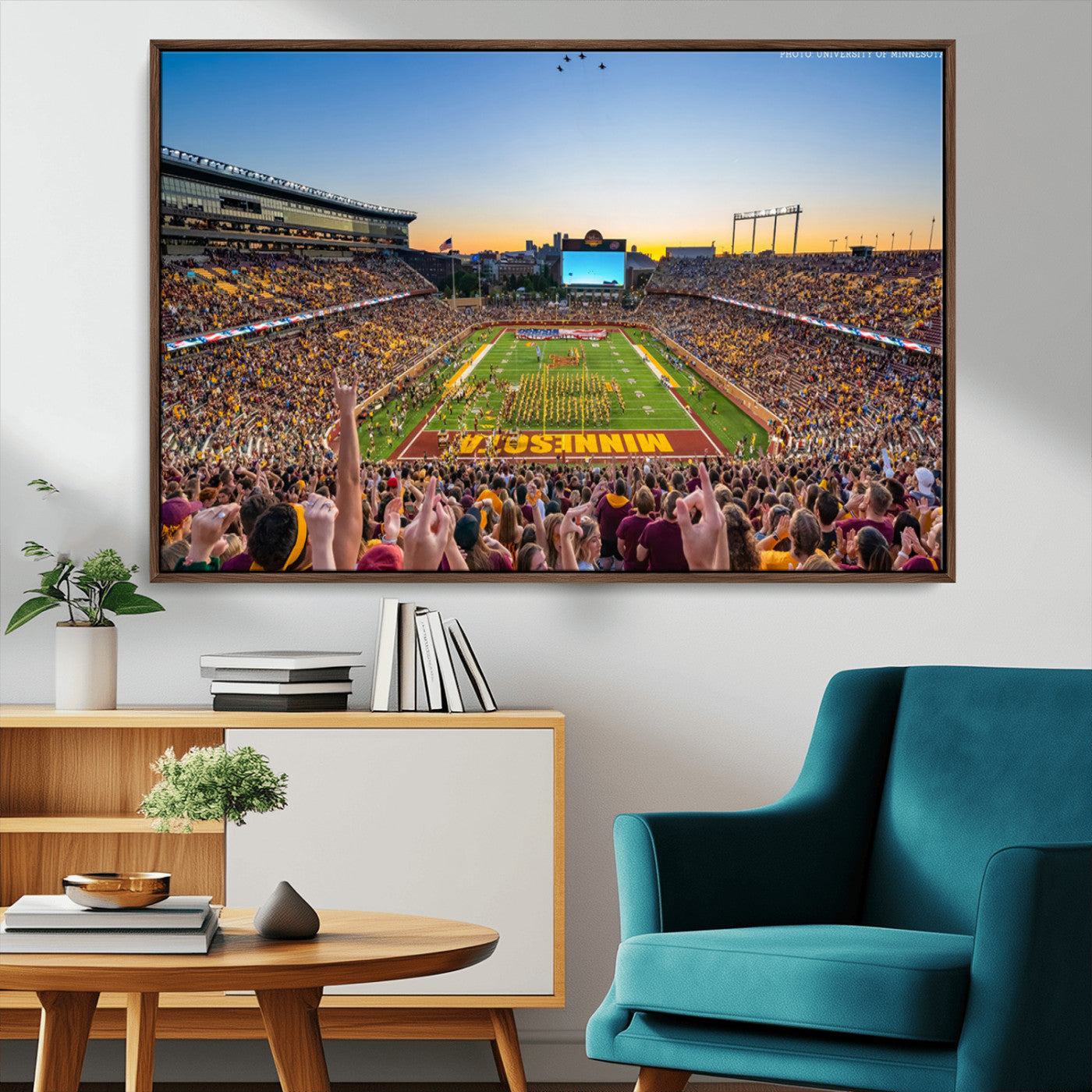 MGV-FC-36X24 - University of Minnesota Golden Gophers Football Team Print - Minneapolis Huntington Bank Stadium